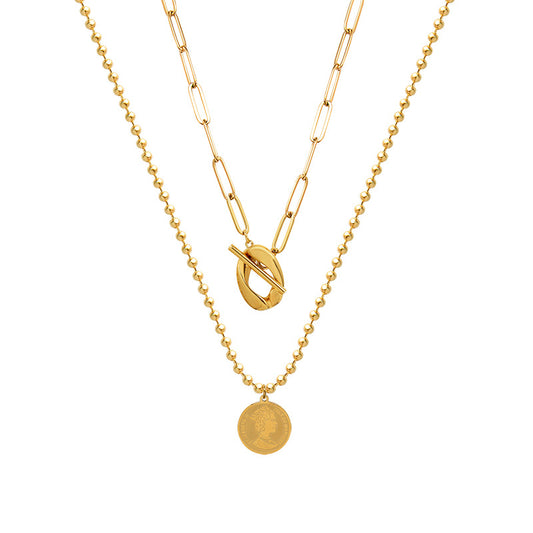 Round Portrait Pendant OT Buckle Necklace