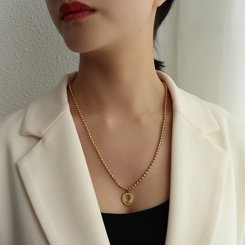 Round Portrait Pendant OT Buckle Necklace