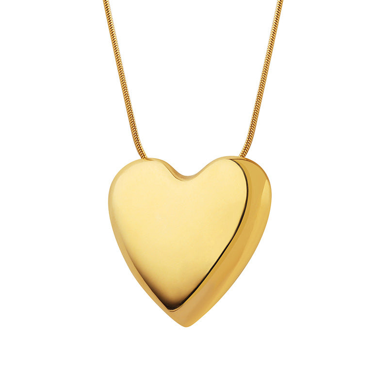 18K Gold PVD Stainless Steel Heart Pendant Necklace
