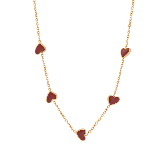 Stainless Steel Oil Drop Heart Necklace