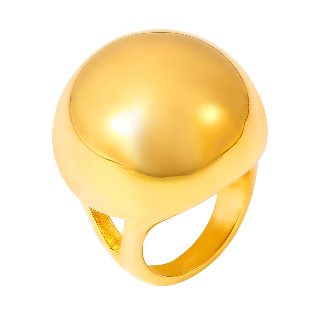 Stainless Steel Exaggerated Ball Ring