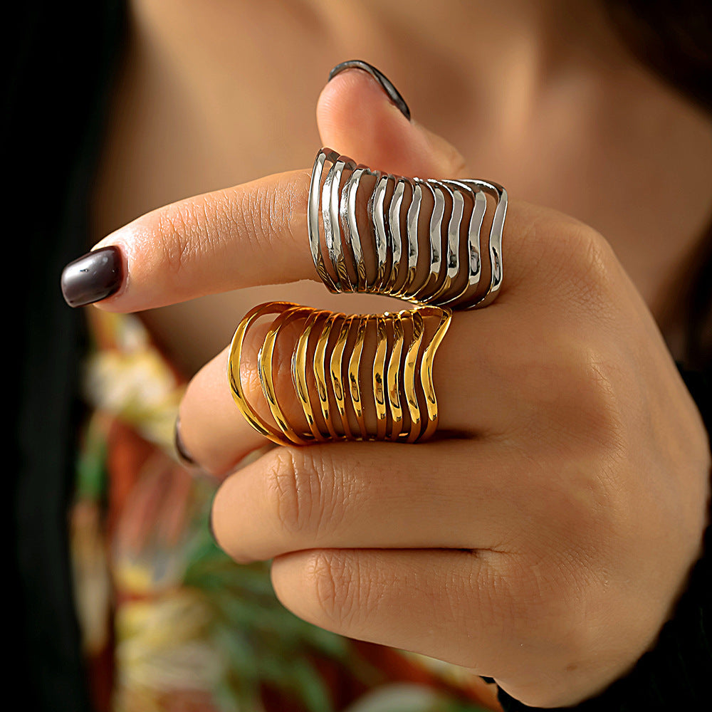 Stainless Steel Hollow Multi-layer Line Ring