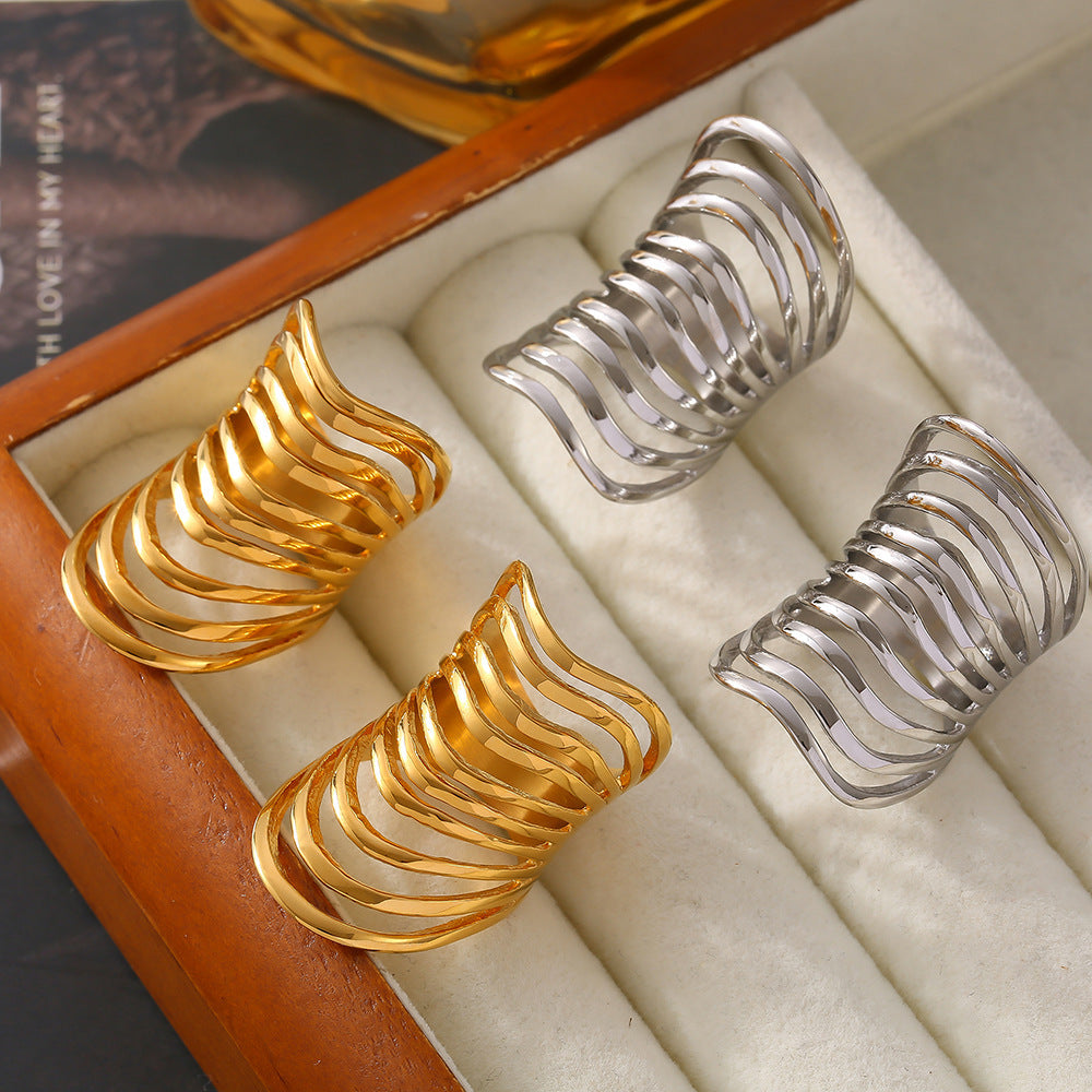 Stainless Steel Hollow Multi-layer Line Ring