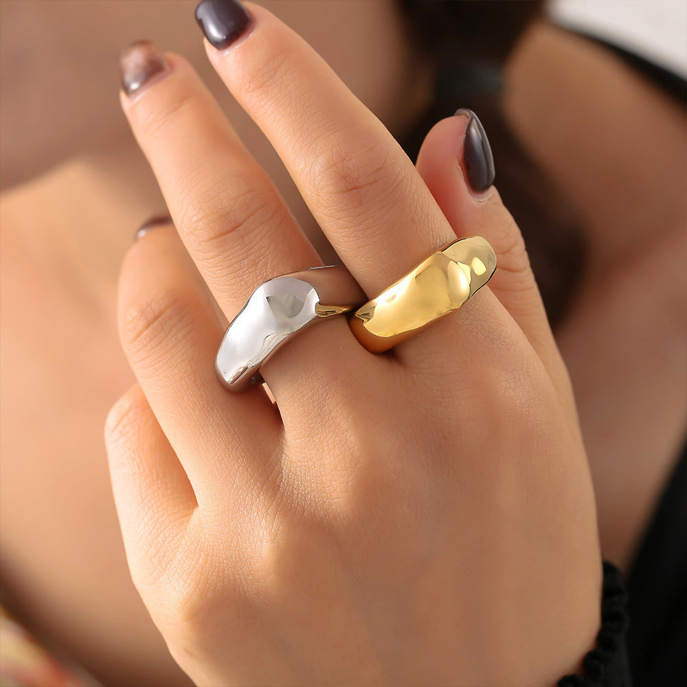 Stainless Steel Polished Minimalist Square Ring