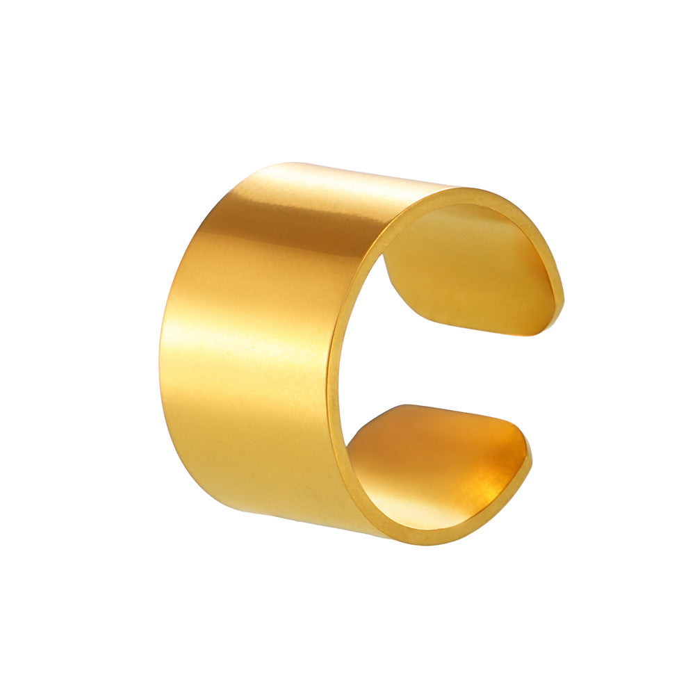Polished Stainless Steel Chunky Cuff Ring