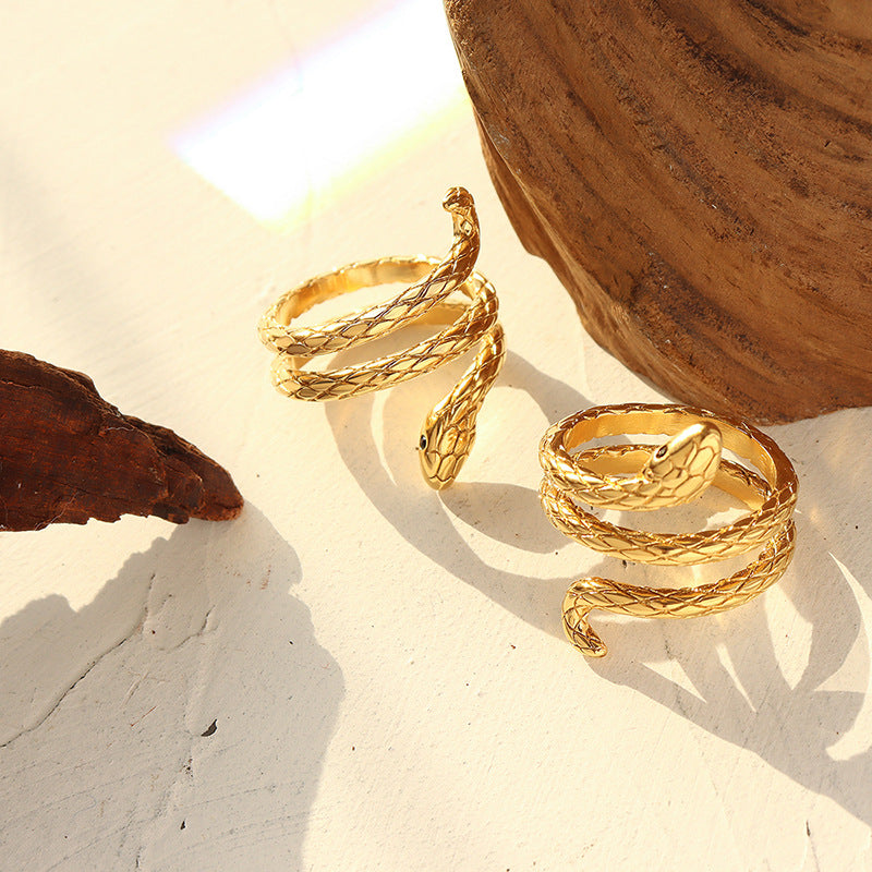 Stainless Steel Snake Shape Wrap Ring