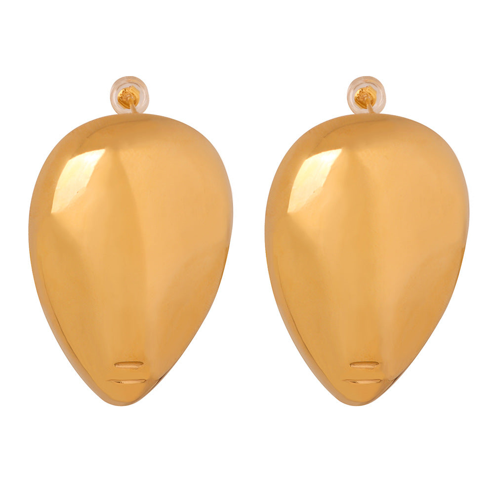 Stainless Steel Inverted Water Drop Stud Earrings