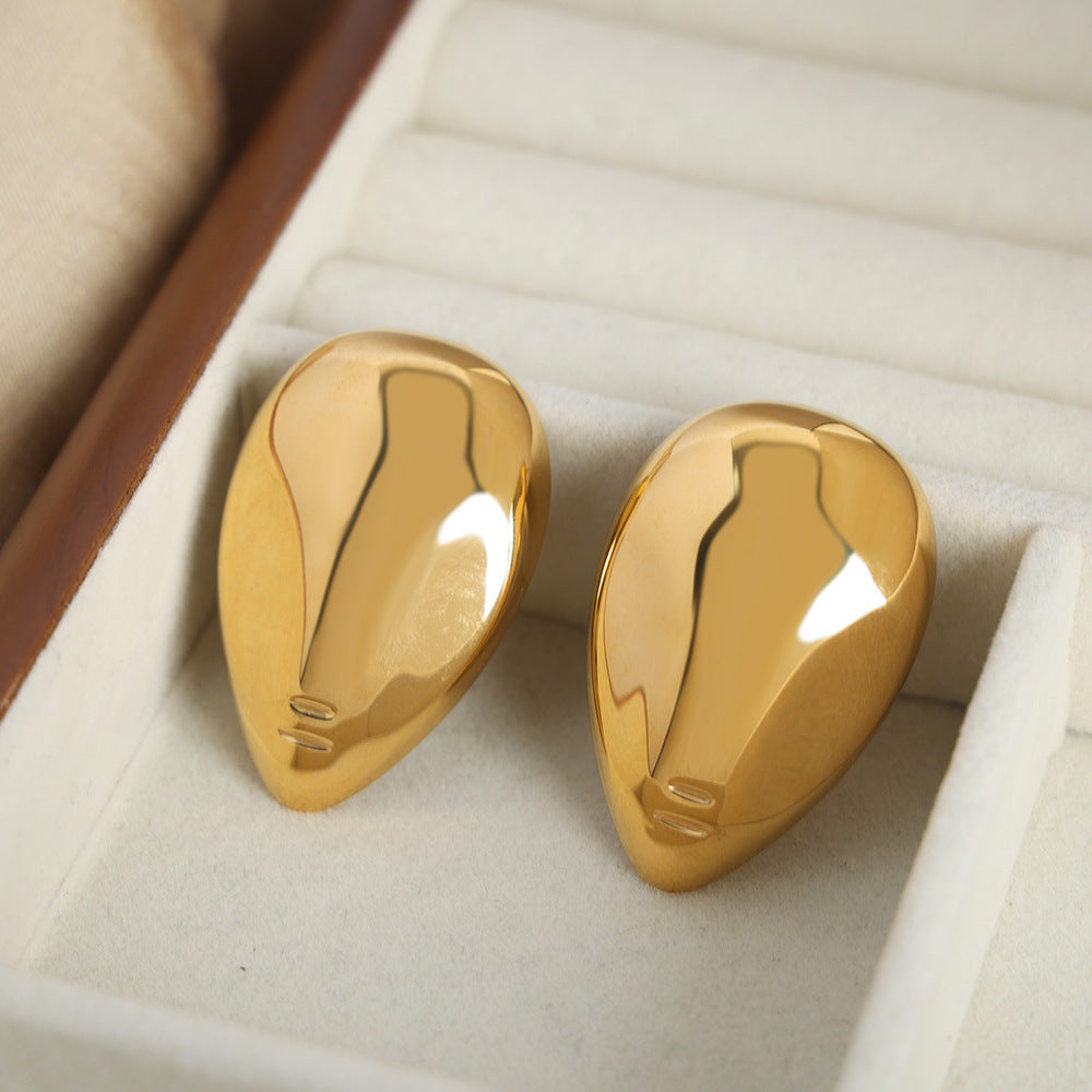 Stainless Steel Inverted Water Drop Stud Earrings