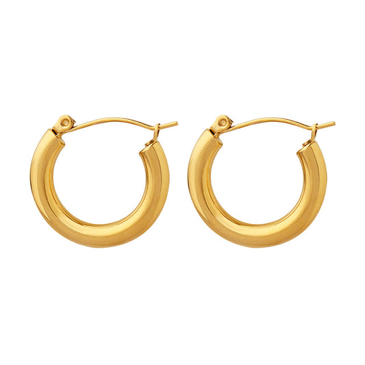 Stainless Steel 18K Gold PVD Polished Hoop Earrings