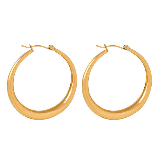 Stainless Steel Large Round Hoop Earrings