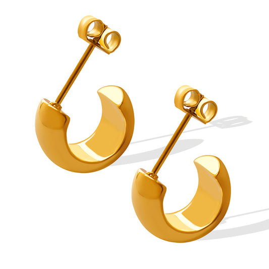 18K Gold PVD Stainless Steel Minimalist Hoop Earrings