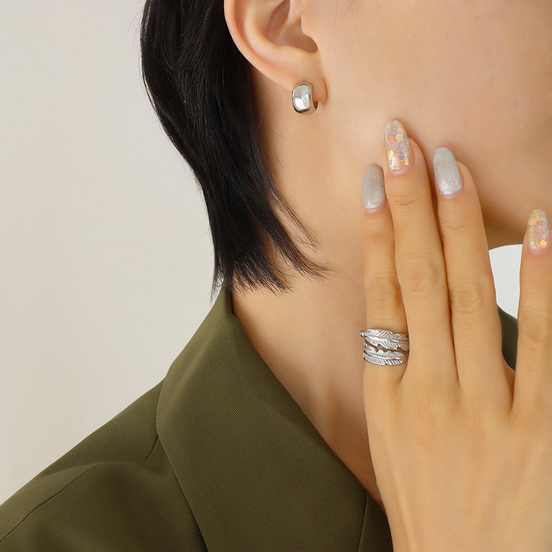 18K Gold PVD Stainless Steel Minimalist Hoop Earrings