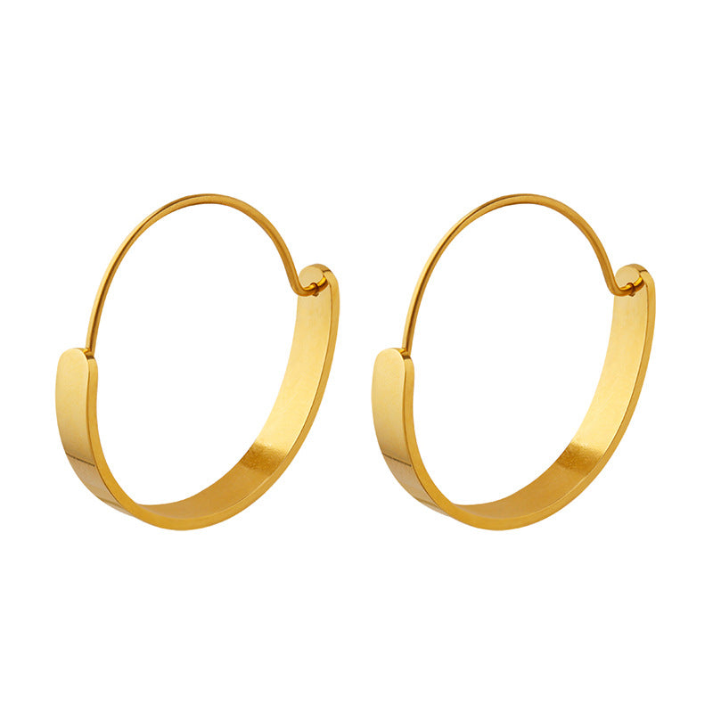 Stainless Steel Simple Thin Hoop Earrings