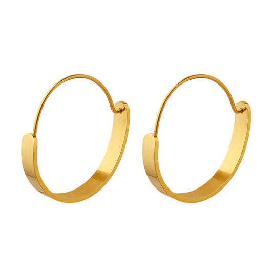 Stainless Steel Simple Thin Hoop Earrings
