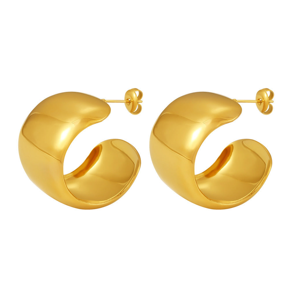 Stainless Steel Chunky Hoop Earrings