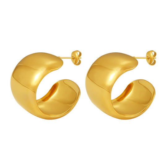 Stainless Steel Chunky Hoop Earrings