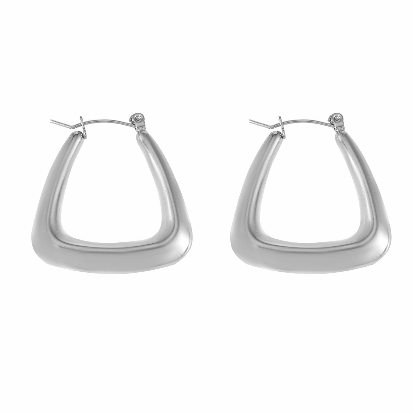 18K Gold PVD Stainless Steel Rectangular Hoop Earrings