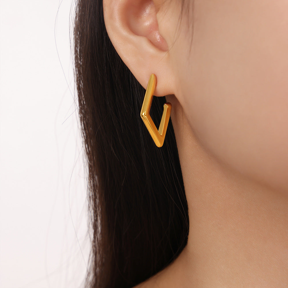 Stainless Steel Textured Hoop Earrings