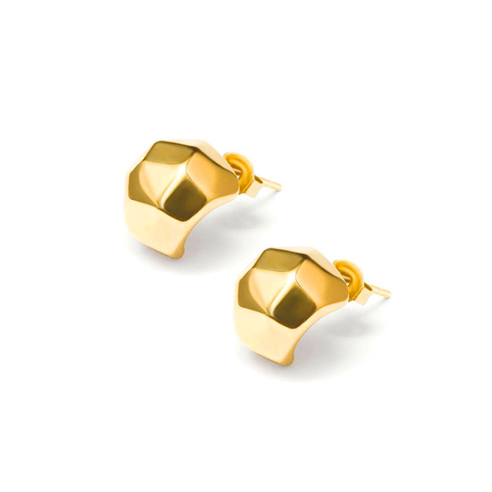 Stainless Steel Creative Diamond Shaped Hoop Earrings