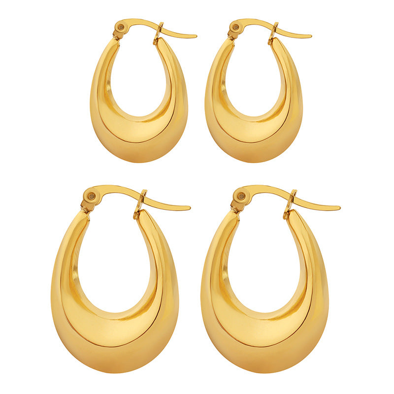 Women's Stainless Steel Polished Hoop Earrings