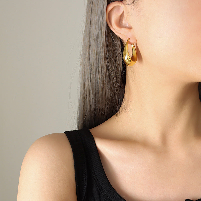 Women's Stainless Steel Polished Hoop Earrings