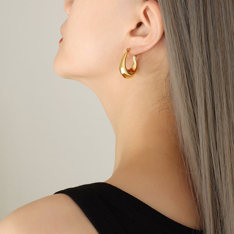 Women's Stainless Steel Polished Hoop Earrings