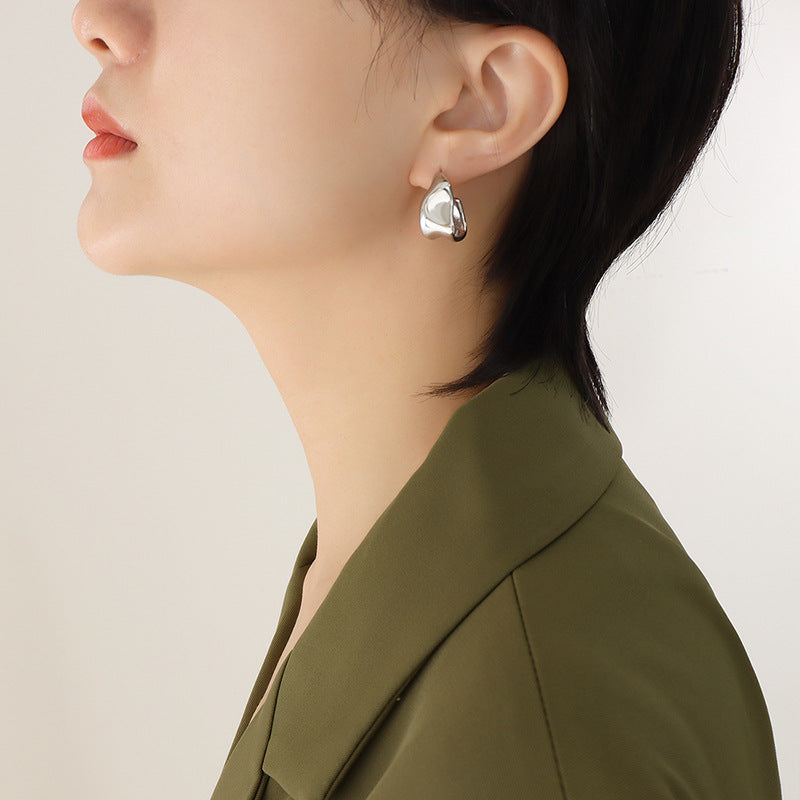 18K Gold PVD Stainless Steel Irregular Shape Hoop Earrings