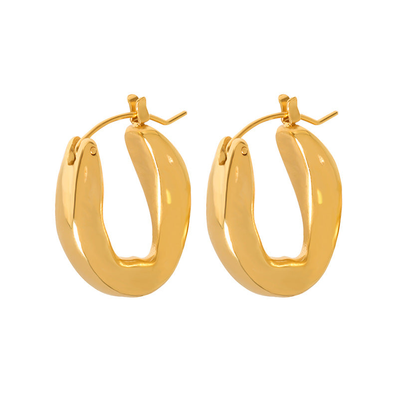 Irregular Hoop Stainless Steel Earrings