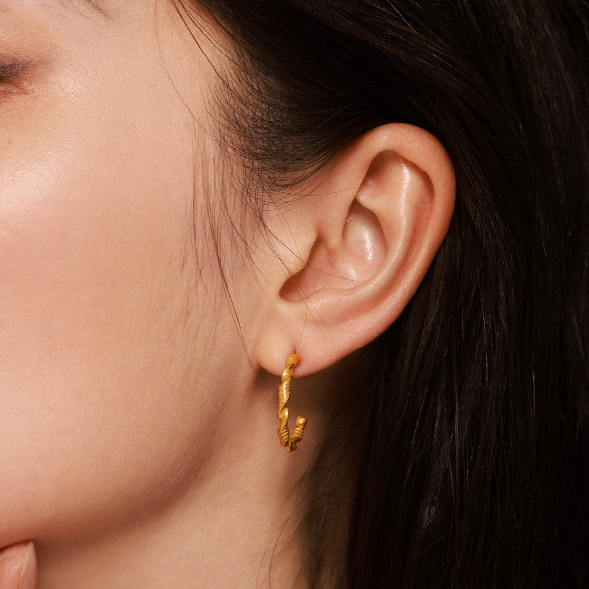 Stainless Steel Braided Twist Hoop Earrings