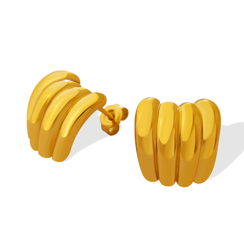 Banana Shape Stainless Steel Hoop Earrings