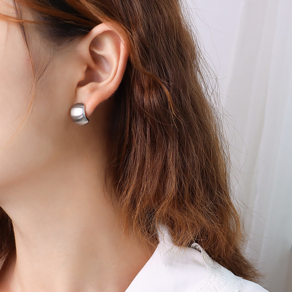 Stainless Steel Retro Women's Hoop Earrings