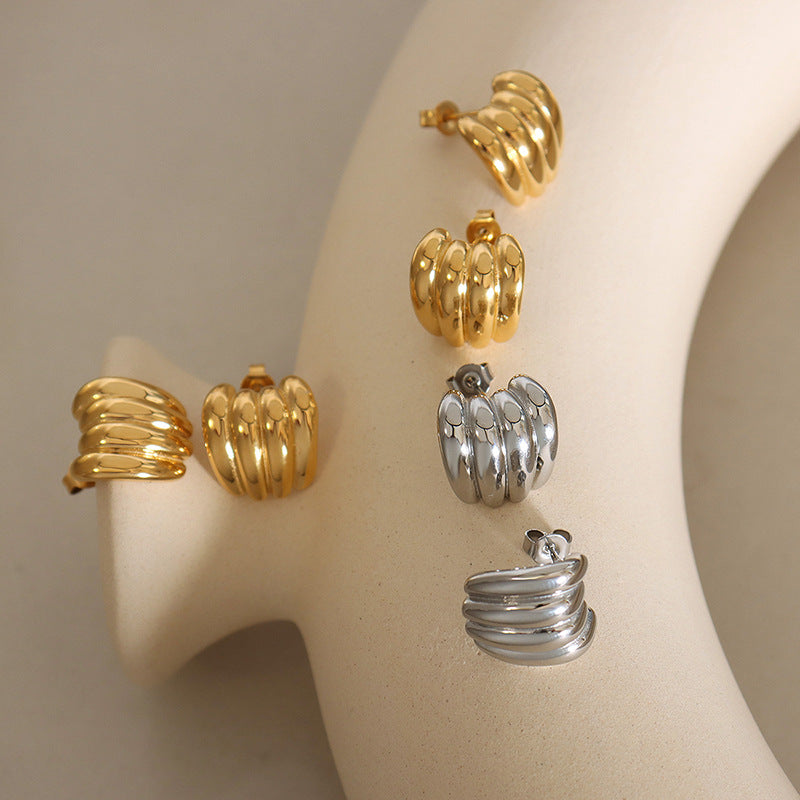 Banana Shape Stainless Steel Hoop Earrings