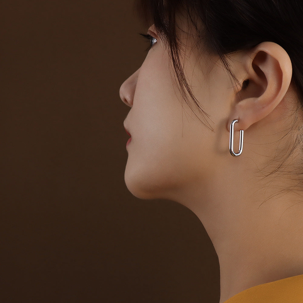 Minimalist Stainless Steel 18K Gold PVD Women's Hoop Earrings