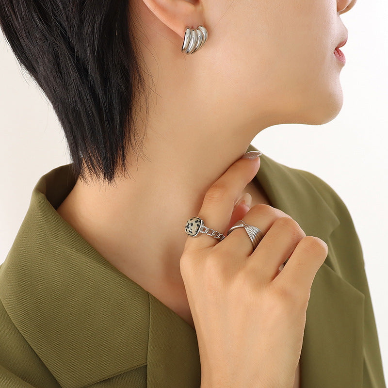 Banana Shape Stainless Steel Hoop Earrings