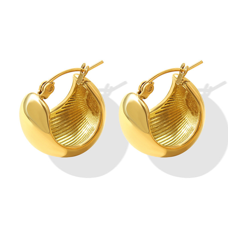 Stainless Steel Hollow Round Bead Earrings