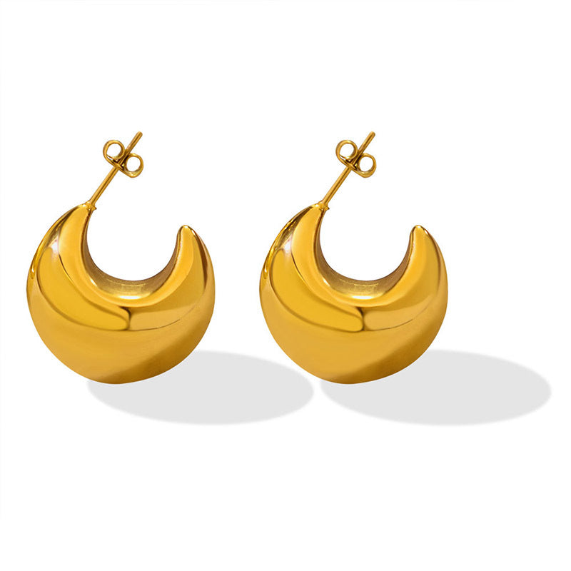 Stainless Steel Vintage Hollow Hoop Earrings