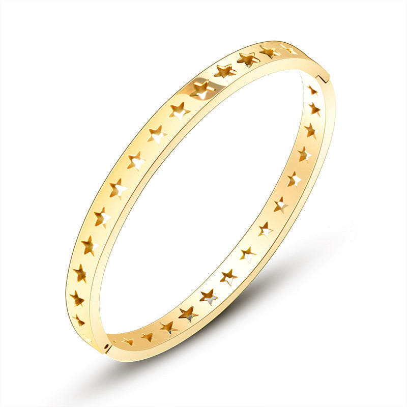 Stainless Steel Hollow Star Pattern Bracelet