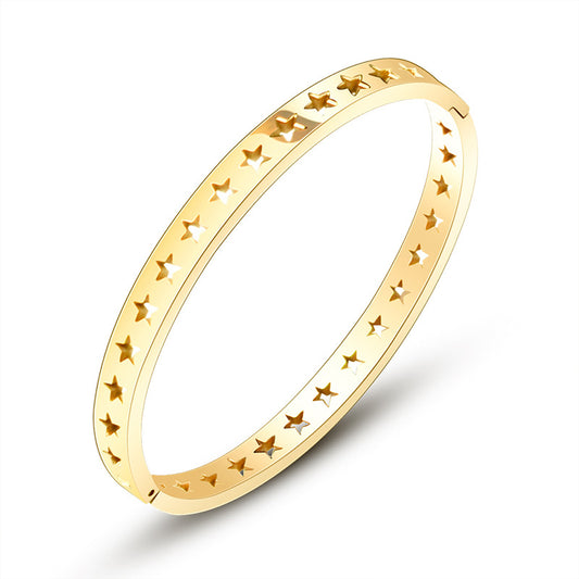 Stainless Steel Hollow Star Pattern Bracelet
