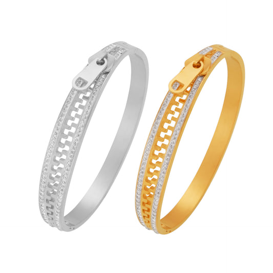 Creative Zipper Stainless Steel Bangle Bracelet