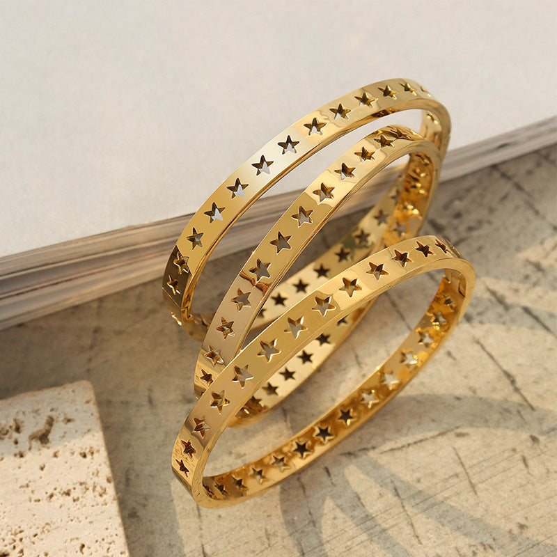 Stainless Steel Hollow Star Pattern Bracelet