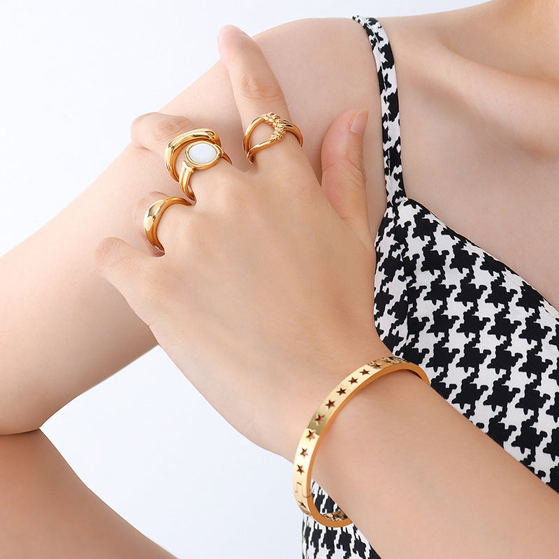 Stainless Steel Hollow Star Pattern Bracelet