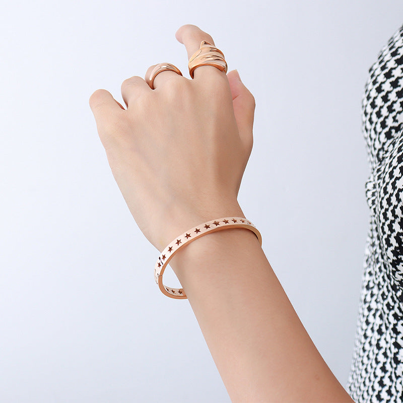 Stainless Steel Hollow Star Pattern Bracelet