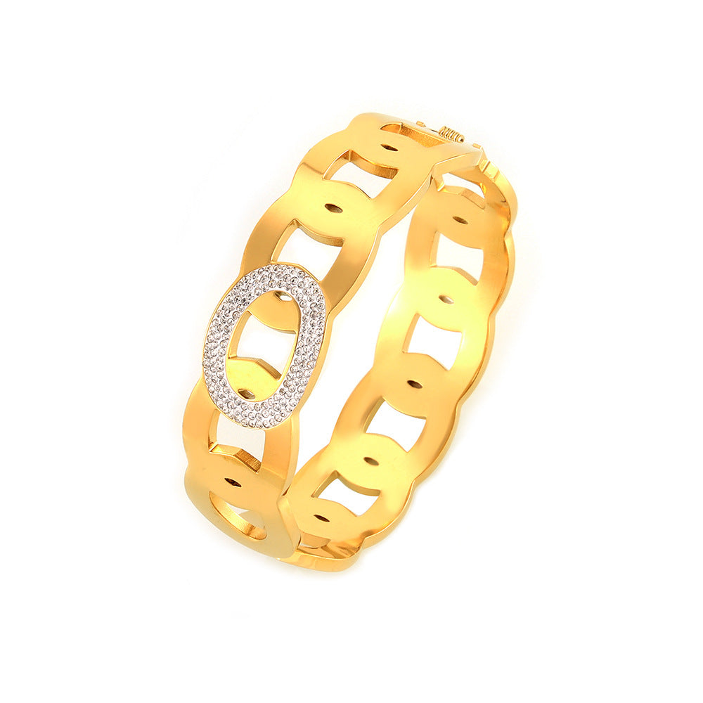 Stainless Steel Ring Stitching Design Bracelet