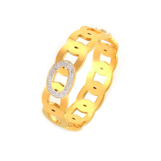 Stainless Steel Ring Stitching Design Bracelet
