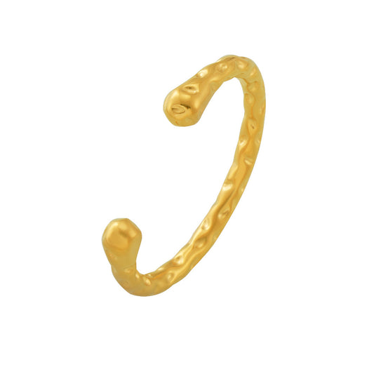 Stainless Steel Irregular Hammer Pattern Cuff Bracelet
