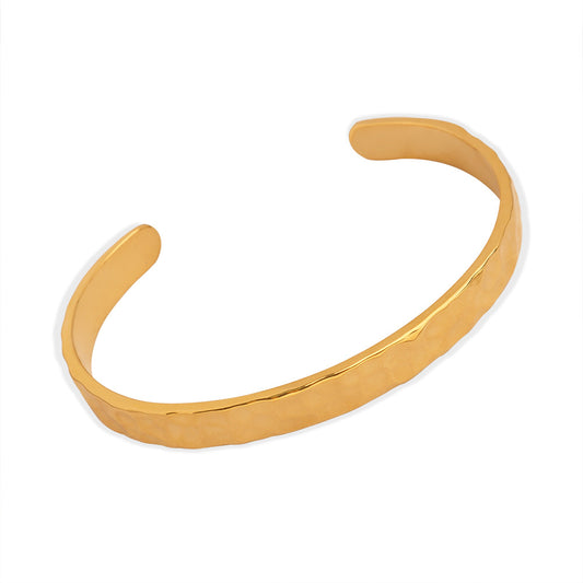 Stainless Steel Regular Concave and Convex Surface Cuff Bracelet