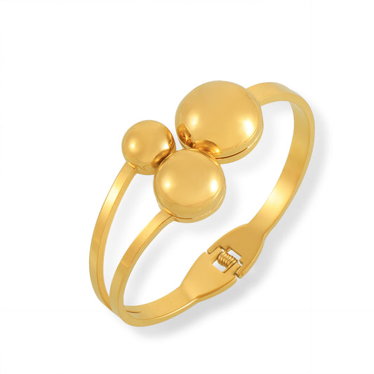 Stainless Steel Three Ball Design Cuff Bracelet