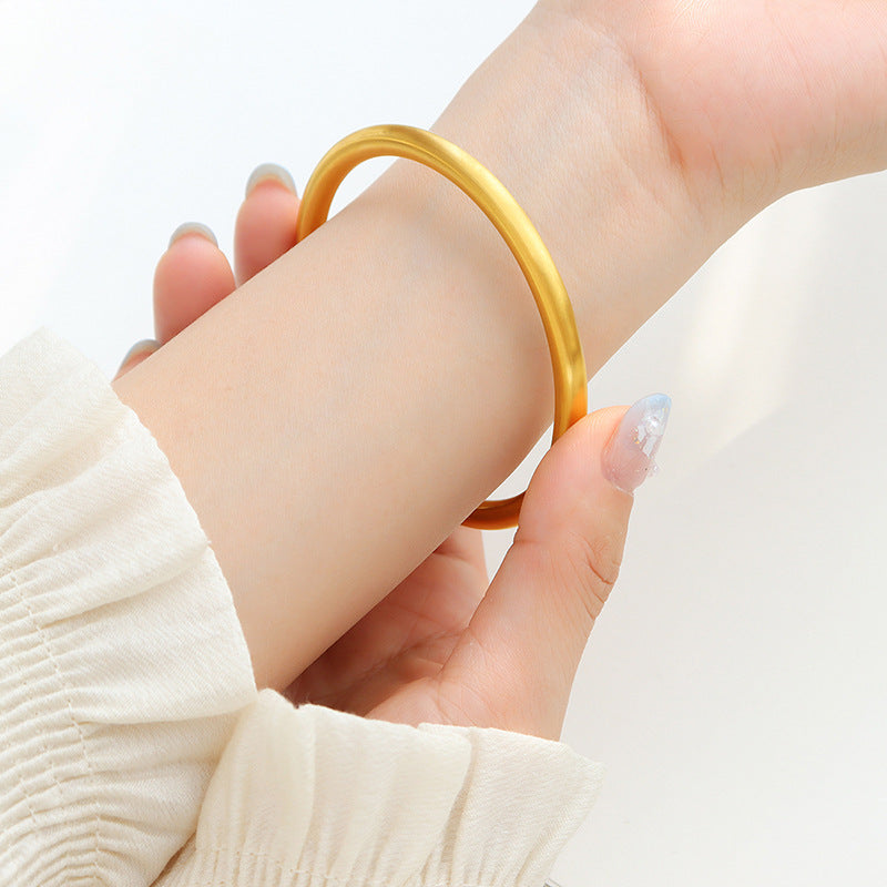 Minimalist Polished Stainless Steel Cuff Bracelet