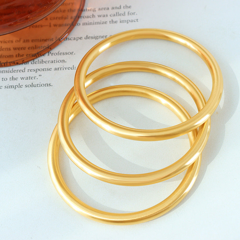 Minimalist Polished Stainless Steel Cuff Bracelet