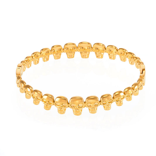 Skull 18K Gold PVD Stainless Steel Bracelet